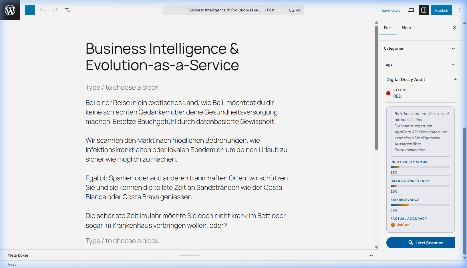 Scanner-Box im Gutenberg Editor